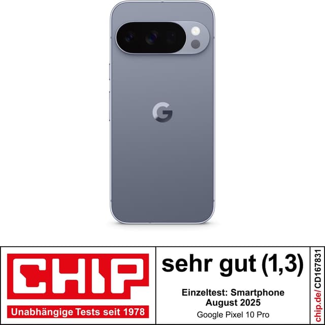 Detalle de Google Pixel 10 Pro 6,3" ohne SIM-Lock (Moonstone) – 128 GB, mit Gemini & Dreifach-Rückkamerasystem