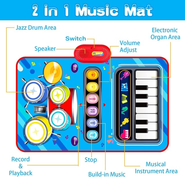 Thumbnail 4 de Baby Musical Mat 2-in-1 Piano Drum