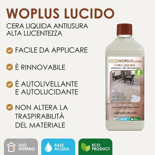 Detalle 2 de GEAL WOPLUS SATINATO 5 litri cera satinata