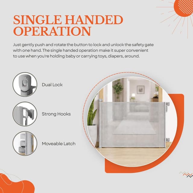 Thumbnail 3 de MeeruWorks Retractable Stair Gate 79cm