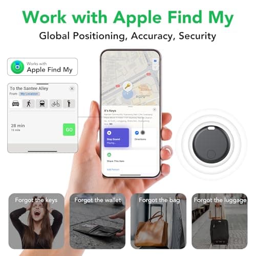 Detalle 2 de aowoka Smart Tracker Tags (4 pack) con Find My: localizador Bluetooth para llaves, carteras y equipaje
