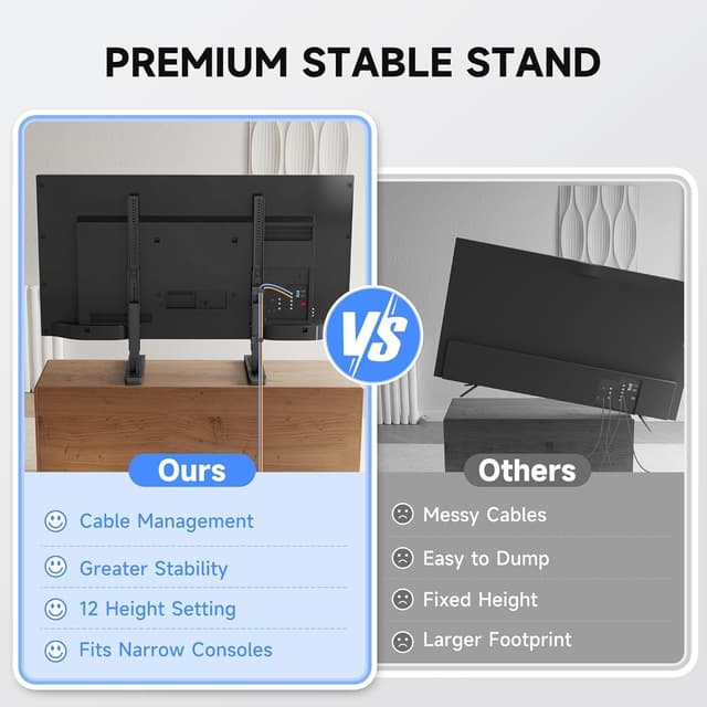 Detalle de TV stand table top support 68kg VESA