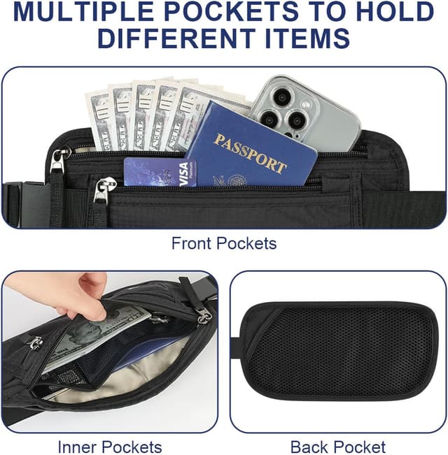 Thumbnail 3 de Aucuu Sac Banane Voyage RFID réglable 67–104 cm