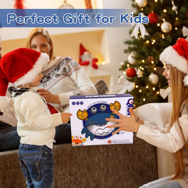 Thumbnail 6 de Jiosdo Badewannenspielzeug Krabbe mit Bubble-Funktion und Musik (blau) – Badespaß 2-in-1 für Babys