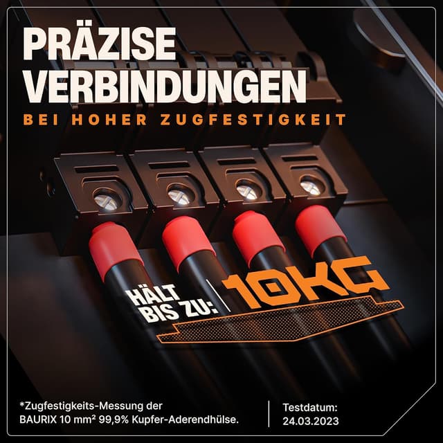 Detalle de BAURIX® Aderendhülsen Set (1200 Stück) isoliert 0,5–10 mm², farbcodiert nach DIN 46228-4