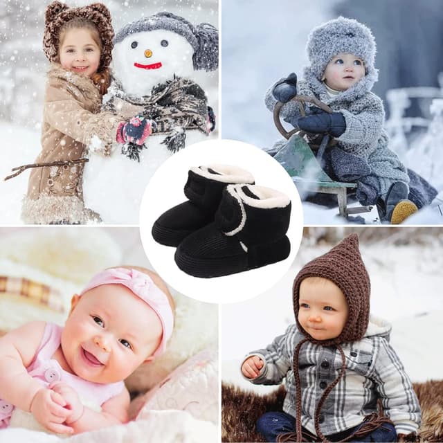 Detalle 2 de Outfit Spring baby winter warm fleece booties (newborn–18 months) with non-slip sole