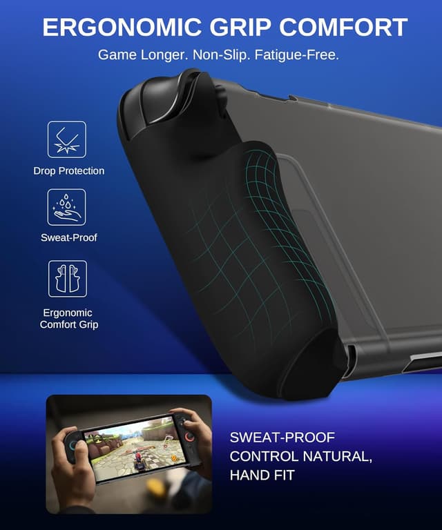 Detalle 2 de iVoler 5-in-1 Schutz-Set für Nintendo Switch 2 (dünne, dockbare Hülle) inkl. abnehmbarer Silikon-Griffe & Displayschutz