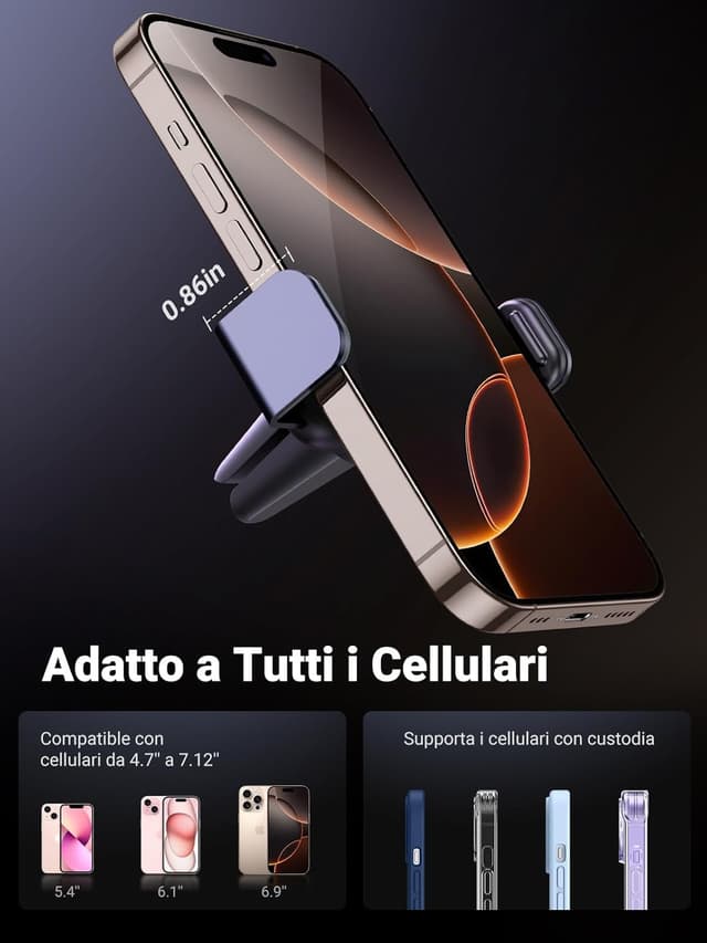 Thumbnail 3 de UGREEN Supporto Auto Clip per Cellulari 4,7–7,12"