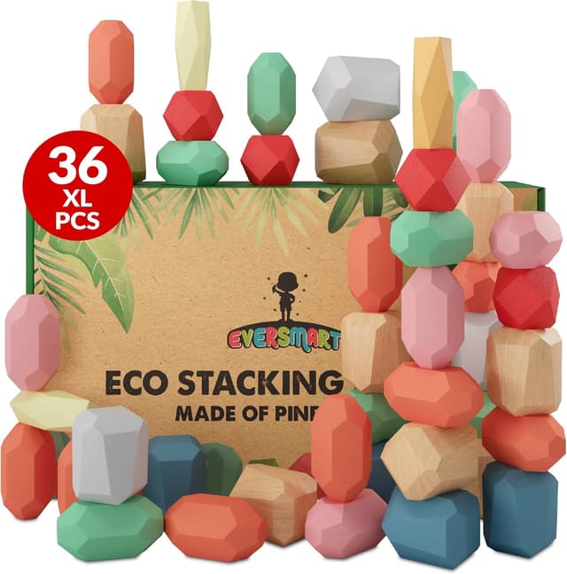 Imagen de EVERSMART 36 Wooden Stacking Blocks en OfertitasTOP