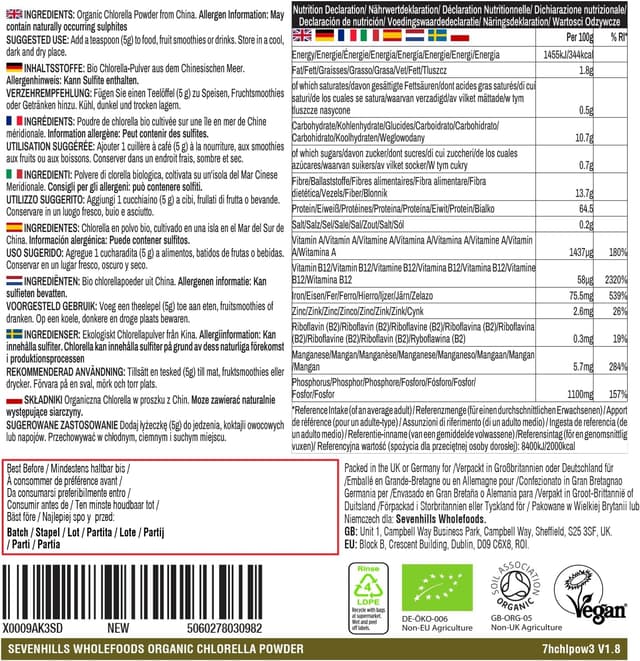 Thumbnail 5 de Sevenhills Wholefoods Chlorella Bio 500g đ„Ź
