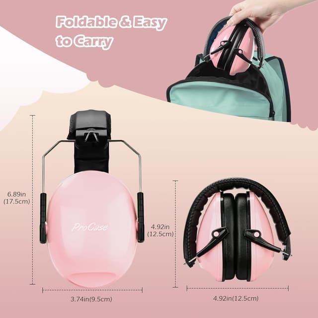 Thumbnail 6 de ProCase Children’s Ear Defenders (SNR 27dB) – Noise Cancelling Hearing Protection for Kids & Toddlers, Light Pink