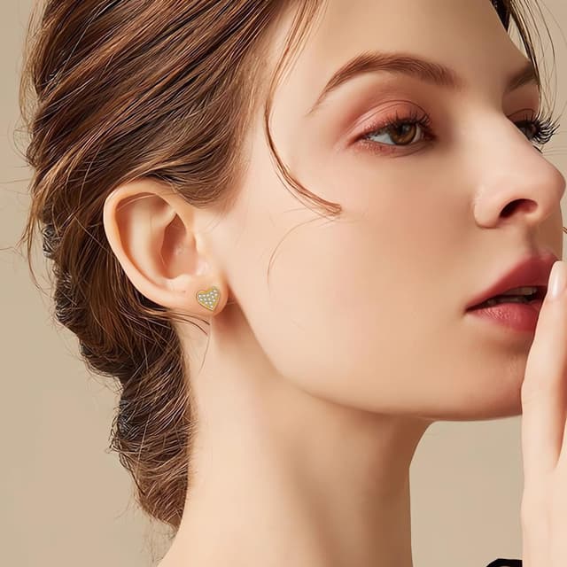 Thumbnail 4 de Deyanse Silber Herz Ohrringe 8mm