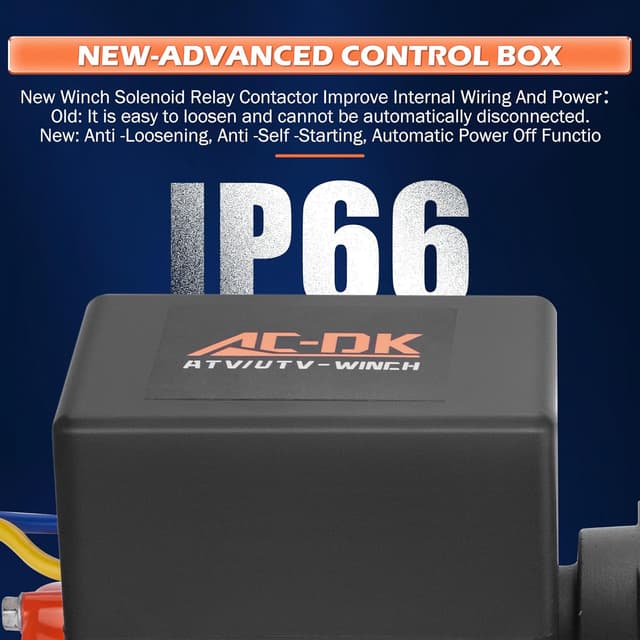 Detalle 2 de AC-DK 3500 lb ATV/UTV Winch Kit with Synthetic Rope, 12V with Wireless Remote