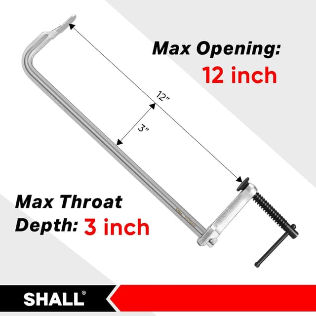 Thumbnail 1 de SHALL 12-Inch Bar Clamp set 450 lbs load limit 🛠