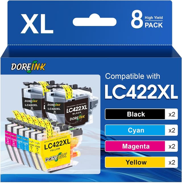 Imagen de 🖨️ DOREINK LC422XL Compatibles para Brother MFC-J5340DW - Pack de 8 en OfertitasTOP