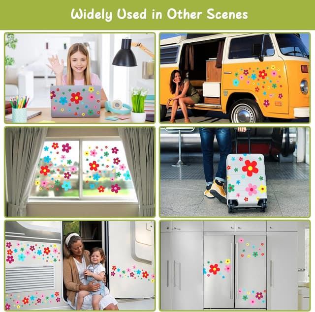 Thumbnail 6 de 350 PCS Flowers Car Decals – waterproof floral vinyl stickers for car windows, doors, hoods & more