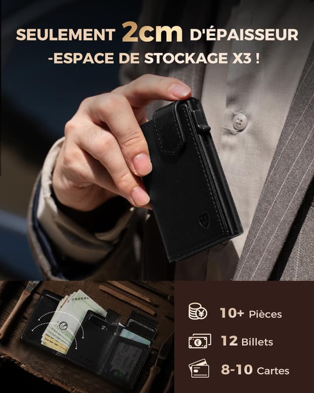 Thumbnail 4 de LORZOR Portefeuille Homme RFID slim 2 cm