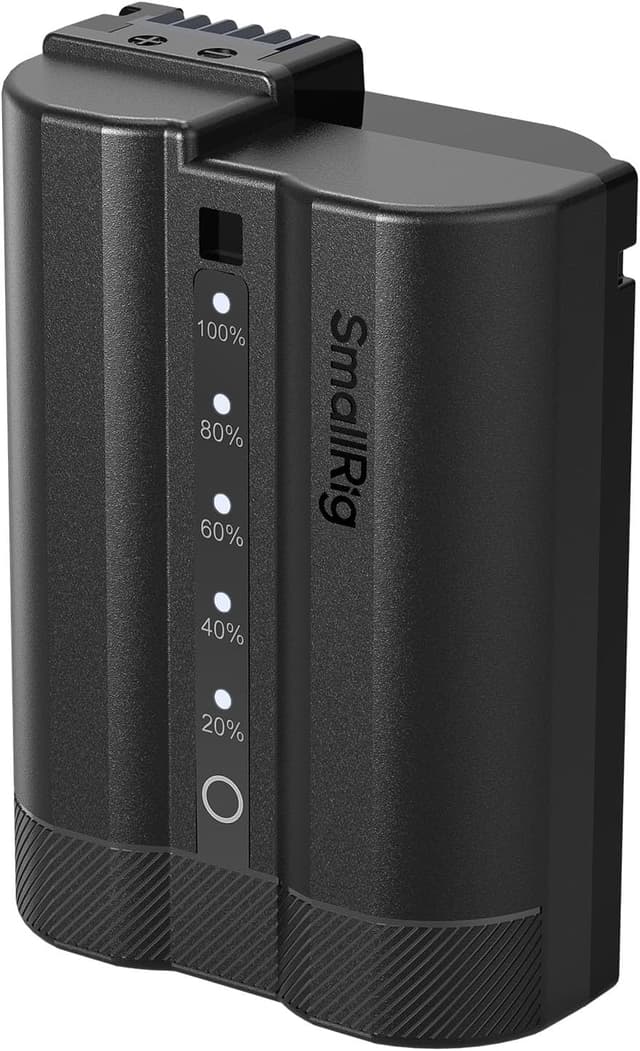 Detalle de SmallRig EN-EL15c da 2.520 mAh con ricarica USB-C e indicatore LED per Nikon Z e D (completamente decodificata)