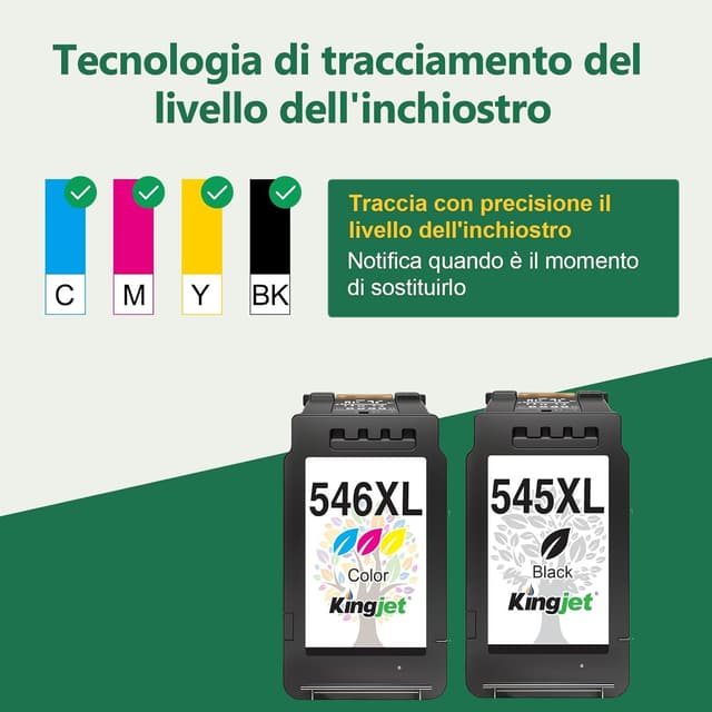 Thumbnail 3 de KINGJET PG-545XL CL-546XL cartucce compatibili per Canon đź–¨