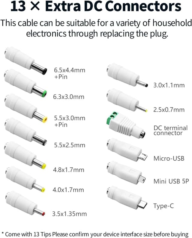 Thumbnail 6 de USB-auf-DC-5V Adapterkabel 1,5 m mit 5,5×2,1-mm Hohlstecker (Universal, weiß)