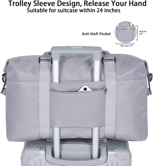 Detalle 2 de Hayayu Women’s Weekend Bag (55x27x18cm) with dry/wet separation for overnight, gym and carry on trips