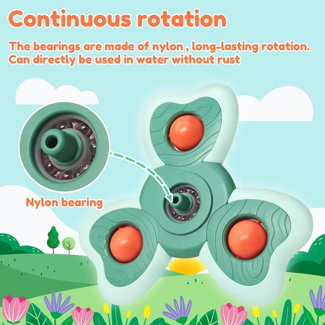 Detalle de Baby Suction Cup Spinning Top Toys 4 pcs