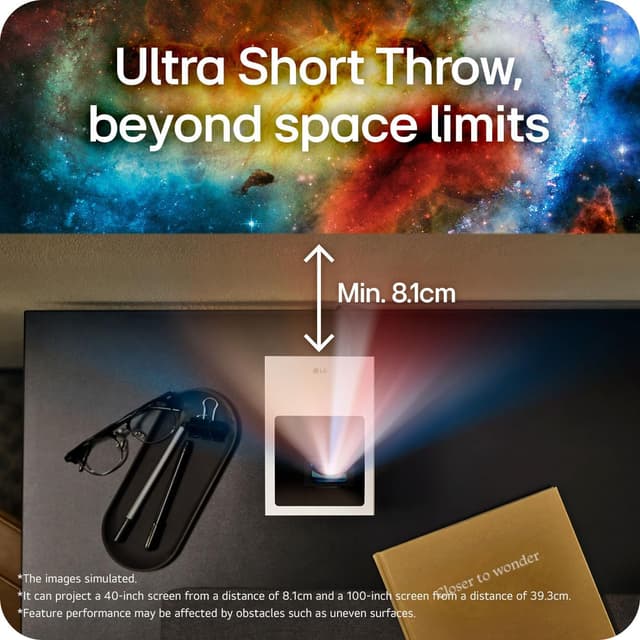 Detalle de LG CineBeam S PU615U compact ultra short throw 4K projector with RGB laser