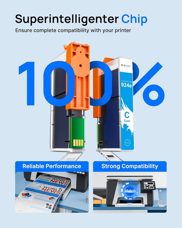 Detalle 2 de GPC Image 924e / 924XL Compatible Ink Cartridges (with chip) – HP 924e 4 Pack