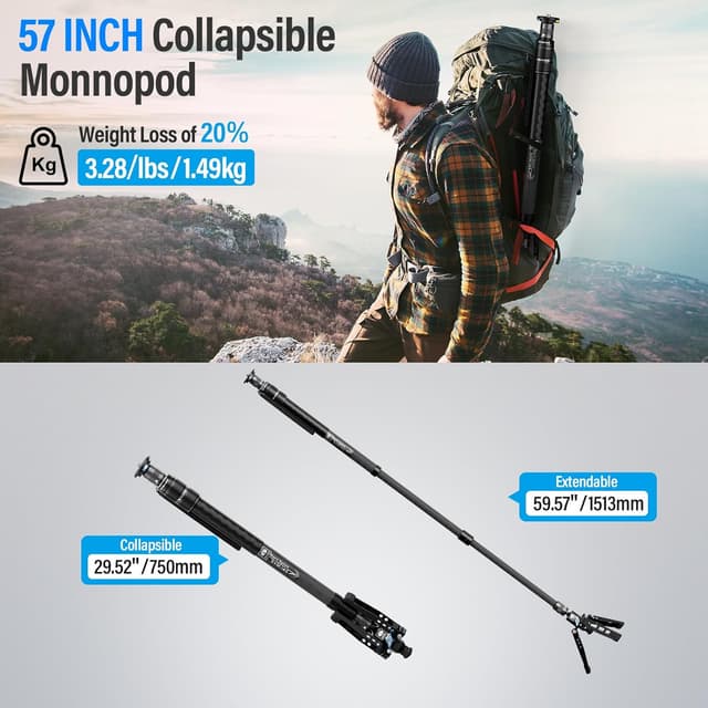 Detalle 2 de SIRUI SVM-145 camera monopod 145cm carbon