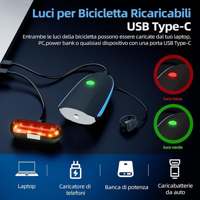 Thumbnail 4 de Gobikey Luci Bicicletta 1200 mAh LED