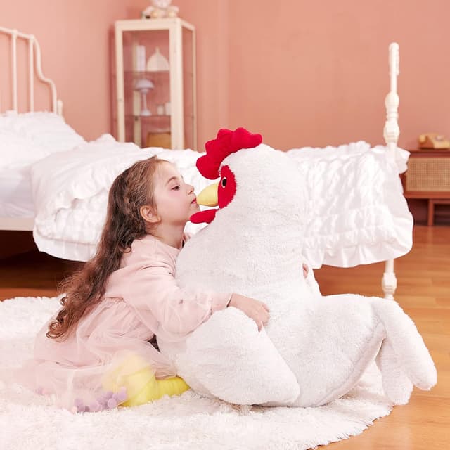 Detalle 2 de IKASA Giant Chicken Plush Toy (60cm) – large hen “Henny Big” soft stuffed animal