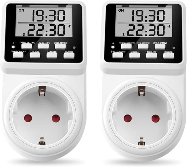 Detalle de NOVKIT Intervall Digitale Zeitschaltuhr Steckdose mit Countdown und 3 Schaltprogrammen (unendlicher Zyklus)