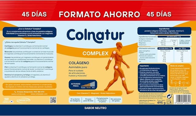 Thumbnail 6 de Colnatur Complex Neutro 495 g — colágeno con magnesio y vitamina C 💊