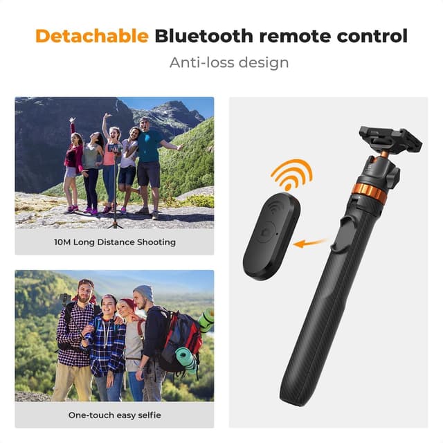 Detalle 2 de K&F CONCEPT 62" Selfie Stick Tripod with Remote
