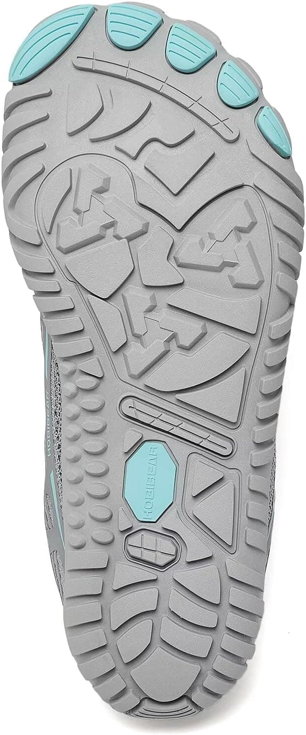 Detalle 2 de HOBIBEAR unisex wide trail trainers with zero-drop sole and breathable knit upper