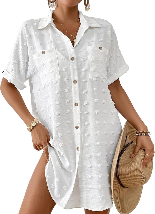 Detalle de Bsubseach Swimsuit Coverup Swiss Dot