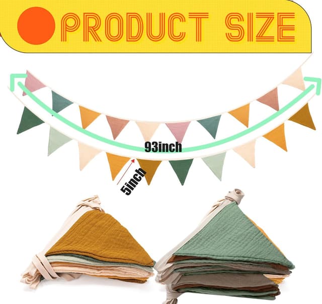 Thumbnail 6 de Morandi Beige Fabric Bunting Banner for Nursery 🎉