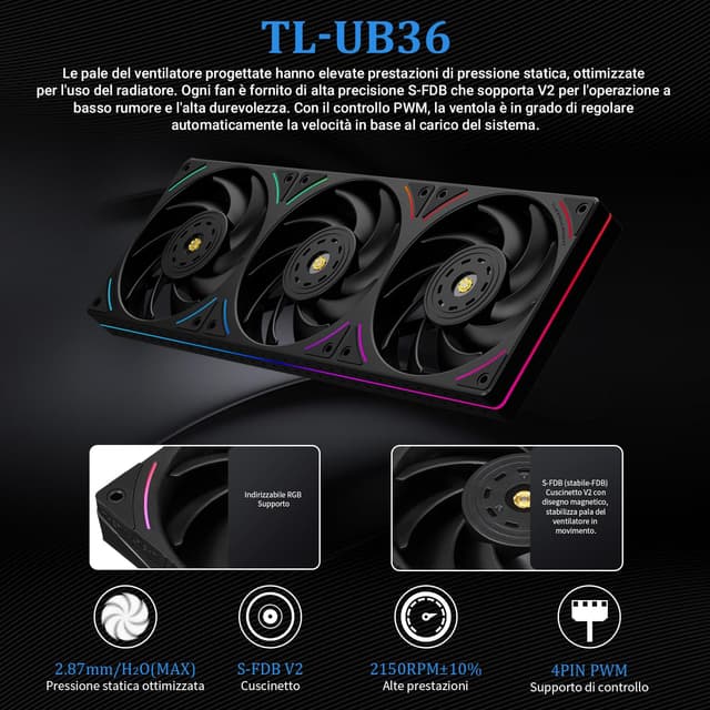 Thumbnail 4 de TR Wonder Vision 360 UB AIO raffreddamento liquido CPU con schermo 6,67″