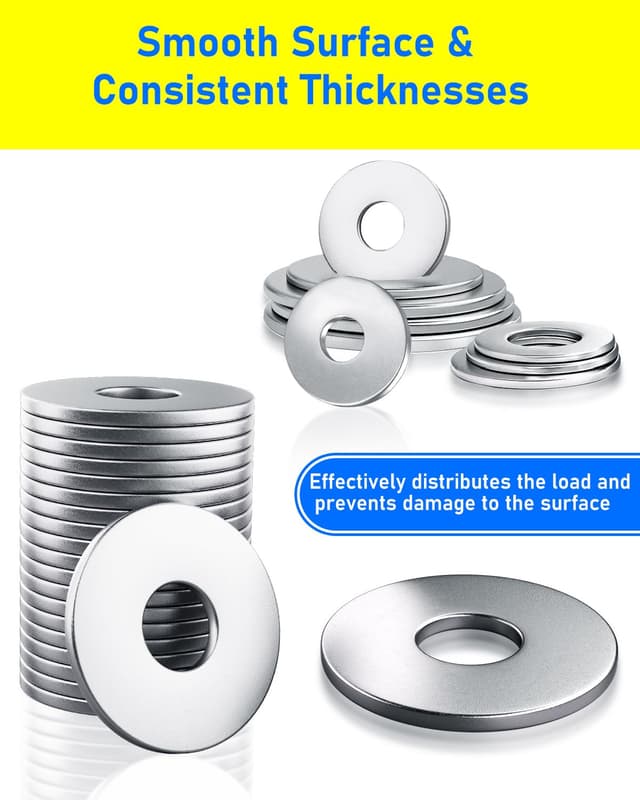 Thumbnail 3 de HOLMOL M6 x 18mm Penny Washers 304 Stainless Steel 60pcs 🧷