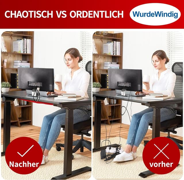 Detalle de WurdeWindig Kabelnetz 95×24 cm Rot