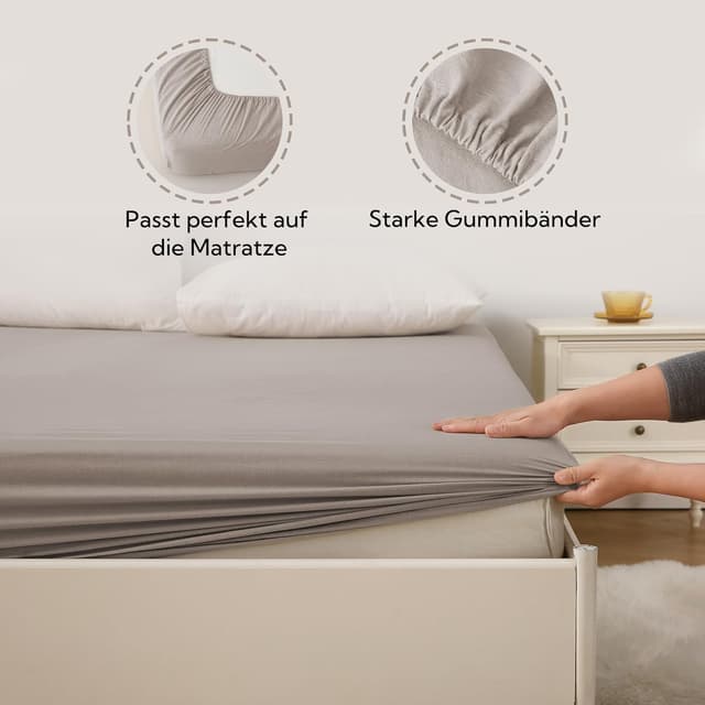Detalle 1 de SOULFUL Spannbettlaken 120x200 cm mit 25 cm