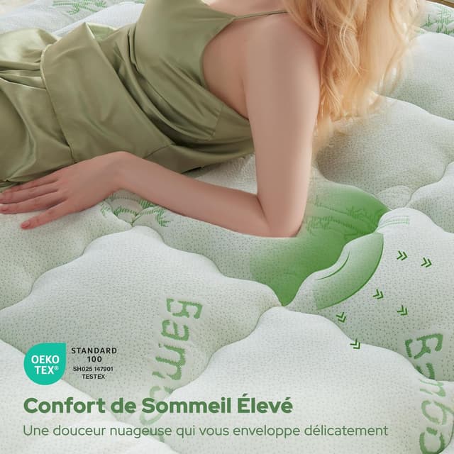 Detalle de BEDLORE surmatelas 160x200 cm en bambou