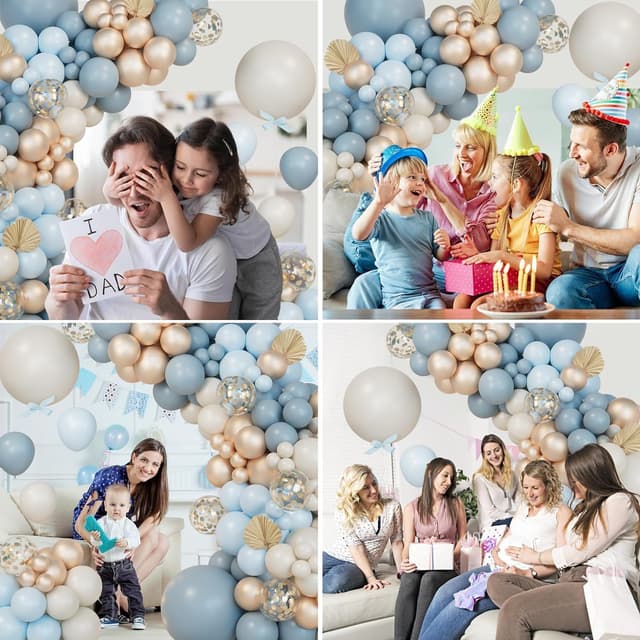 Thumbnail 4 de Dusty Baby Blue Balloon Arch Kit 151Pcs