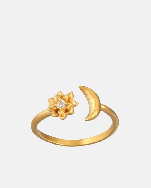 Detalle de Satya Jewelry Anillo Madre Luna Lotus y Luna 💍