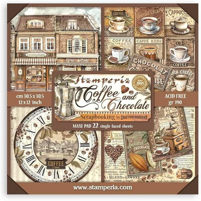 Imagen de Scrapbooking Pad 22 hojas 12" x 12" Café y Chocolate 📓 en OfertitasTOP