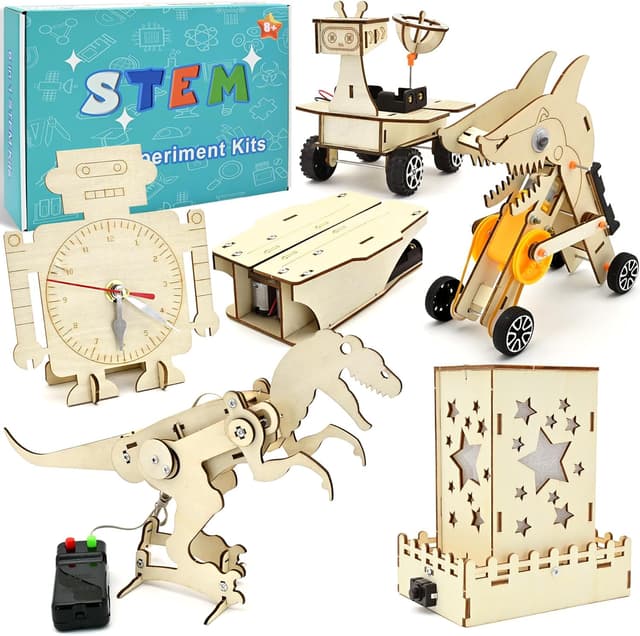 Detalle de FEMBW Kit de construction enfant STEM 6-en-1 Robot (6PCS) : expériences scientifiques pour 8 à 14 ans