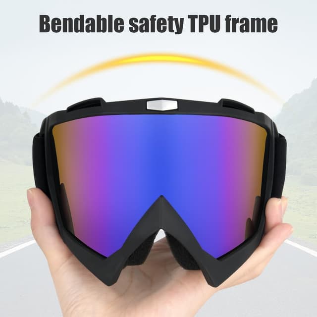 Detalle de HOTUT Bike Motorcycle Goggles with UV400 protection, windproof anti-dust lenses and padded foam fit