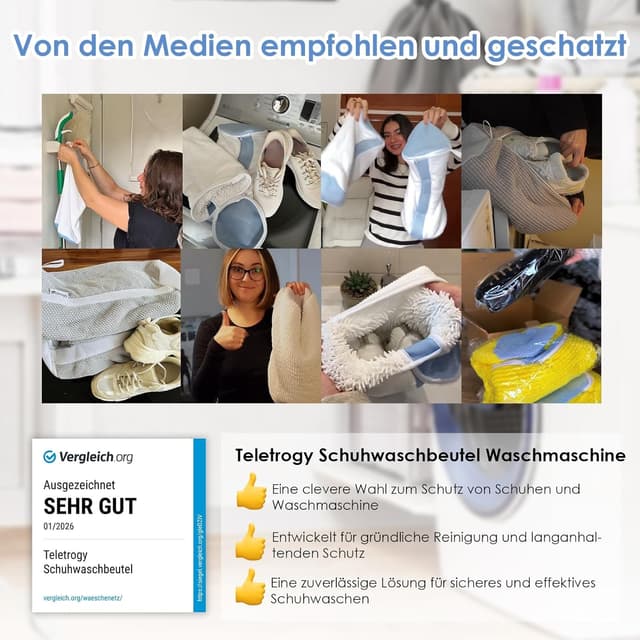 Detalle 2 de Schuhwaschbeutel 24 x 35 cm Teletrogy für Waschmaschine