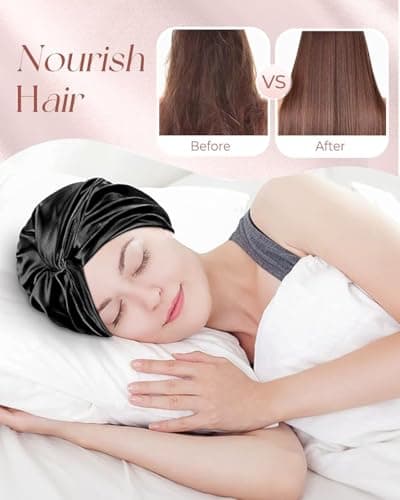 Detalle de FOLAI Seidenhaube Schlafmütze für Haare nachts