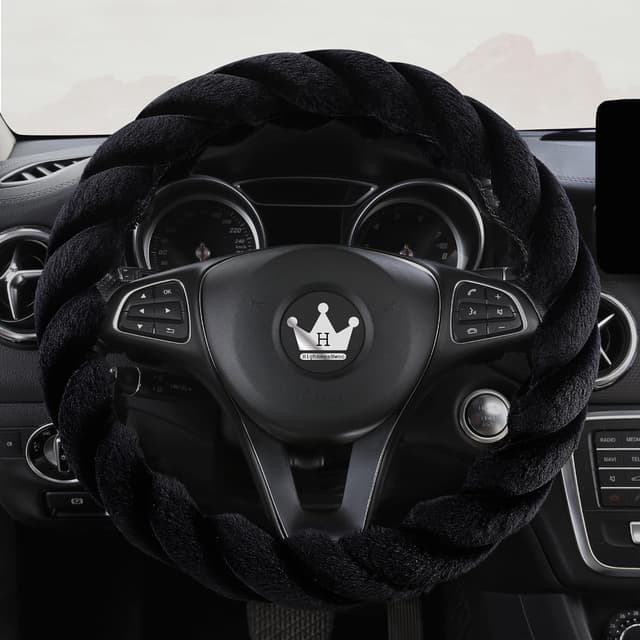 Imagen de HighnessHwoo Luxuriöse Flauschige Winter Auto Lenkradbezüge für Damen, Weich, Warm, Plüsch, Niedlich, Auto Innenzubehör für Fahrzeug Limousine, rutschfest, Schwarz, Flauschig, Standardgröße(37–38cm)
HighnessHwoo Luxuriöse Flauschige Winter Auto Le… en OfertitasTOP